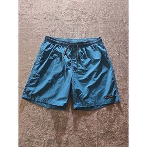 Columbia Swim‎ Trunk Shorts Mens L 7" Ins 18"L - Teal/Blue With Back Pocket